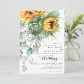 Rustige Gele Zonnebloemen Kaart (Staand voorkant)
