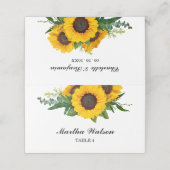 Rustige, gele zonnebloempitten plaatskaartje (Buitenkant ongevouwen)