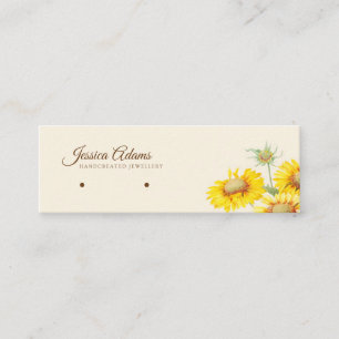 Rustige, gele zonnebloempitten voor Waterverf Mini Visitekaartje
