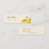 Rustige, gele zonnebloempitten voor Waterverf Mini Visitekaartje (Voorkant / Achterkant)