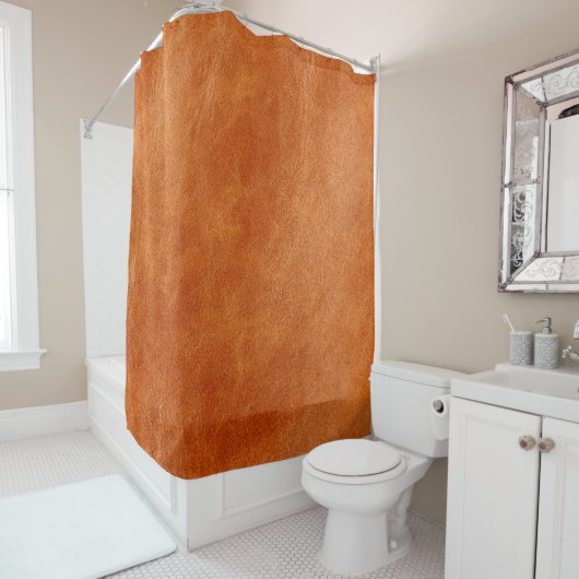 Rustige gember, natuurlijk leder douchegordijn (In situ)