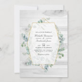 Rustige Geometrische Eucalyptus QR Code Garden Wed Kaart (Voorkant)