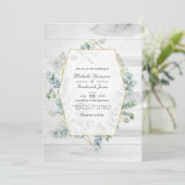 Rustige Geometrische Eucalyptus QR Code Garden Wed Kaart (Staand voorkant)