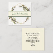 Rustige Geometrische leppen, groot monogram Vierkante Visitekaartje (Voorkant / Achterkant)