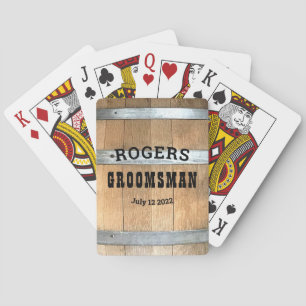Rustige gepersonaliseerde Groomsman Bourbon Barrel Pokerkaarten
