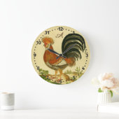 Rustige, gepersonaliseerde kleurrijke Rooster-kipp Grote Klok (Huis)