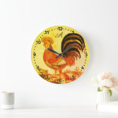 Rustige, gepersonaliseerde kleurrijke Rooster-kipp Grote Klok (Huis)