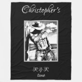 Rustige, gepersonaliseerde naam Westerne Masculine Fleece Deken (Voorkant)