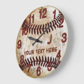 Rustige gepersonaliseerde vintage honkbal wandklok (Hoek)