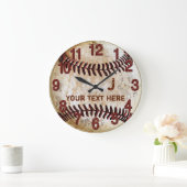 Rustige gepersonaliseerde vintage honkbal wandklok (Huis)