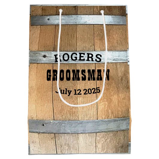 Rustige gepersonaliseerde vrijgezellenfeest medium cadeauzakje (Achterkant)