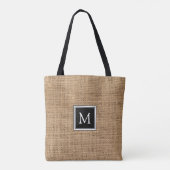 Rustige, gepersonaliseerde zwarte monogram tote bag (Achterkant)