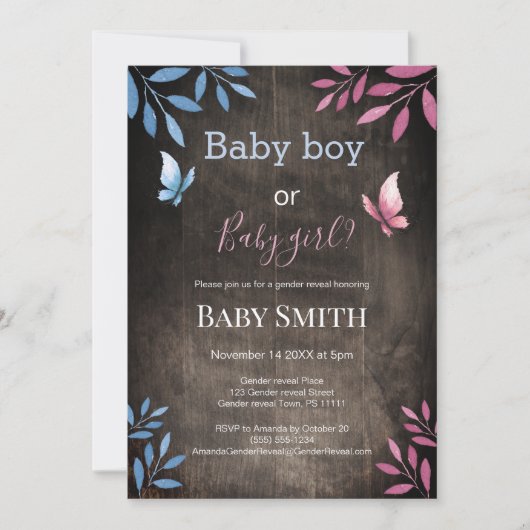 Rustige geslachten onthullen waterverf florale kaart (Voorkant)