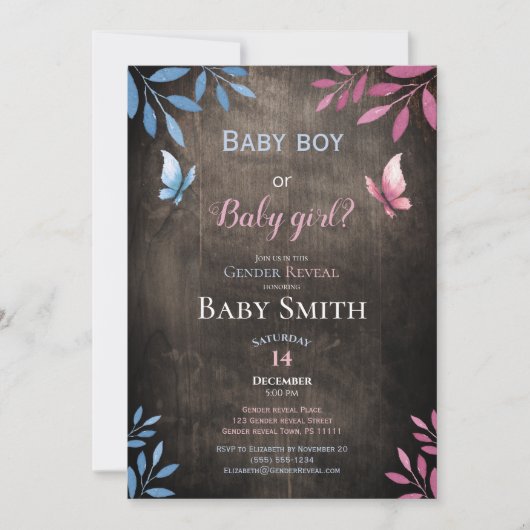 Rustige geslachten onthullen waterverf florale kaart (Voorkant)