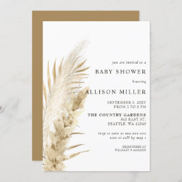 Rustige geslachtsneutrale Boho Pampas Baby shower  Kaart