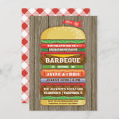 Rustige, gestapelde Hamburger Engagement Party BBQ Kaart (Voorkant / Achterkant)