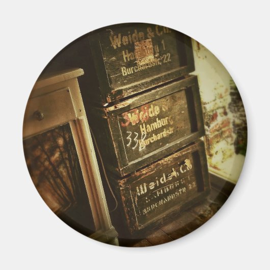 Rustige, gestapelde wolken met kratten magneet (Voorkant)