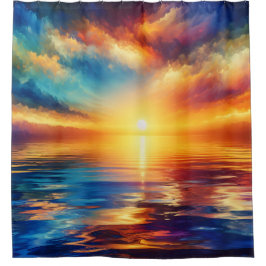 "Rustige getijden: reflecties van de zonsondergang Douchegordijn