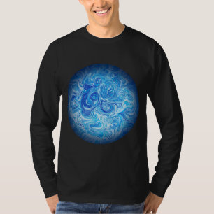 Rustige Getijden Vloeibare Kunst Lange Mouwen T-Sh T-shirt