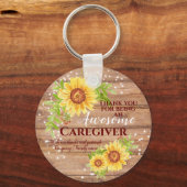 Rustige Geweldige Zorgverlener Floral Sunflower Sleutelhanger (Voorkant)