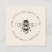 Rustige  gewone honingbijen vierkante visitekaartje (Voorkant)