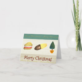 Rustige gezellige biscuitkoekjes kerstkaart feestdagen kaart