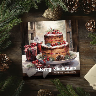 Rustige gezellige kerstscene vintage feestelijk feestdagenkaart