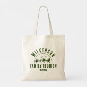 Rustige gezinshereniging Cabin Retro Cool Green Tote Bag