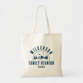 Rustige gezinshereniging Cabin Retro Cool Navy Tote Bag (Voorkant)
