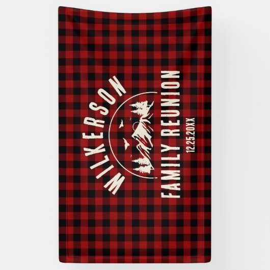 Rustige gezinshereniging Cabin Retro Red Pset Spandoek (Verticaal)