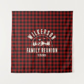 Rustige gezinshereniging Cabin Retro Red Pset Wandkleed (Voorkant)