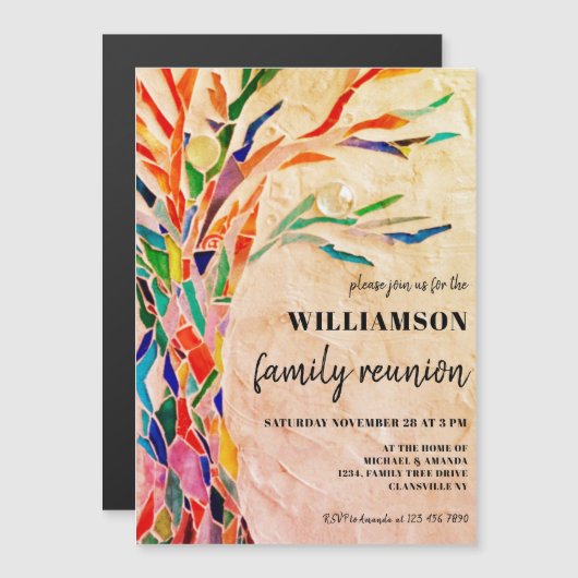 Rustige gezinshereniging magnetische uitnodiging (Voorkant / Achterkant)