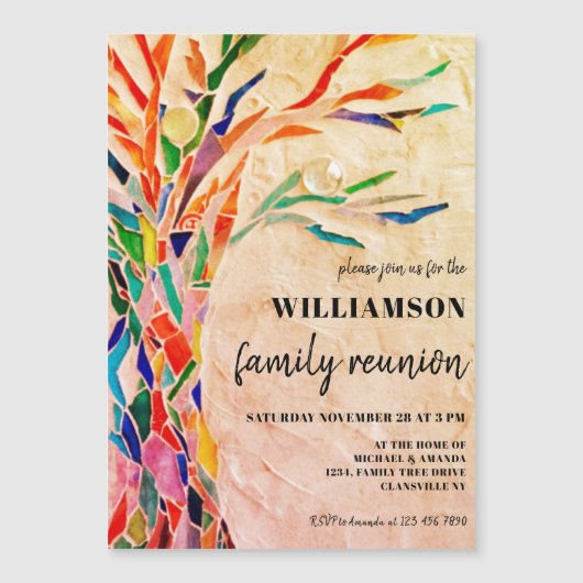 Rustige gezinshereniging magnetische uitnodiging (Voorkant)