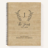 Rustige gezinshereniging voor het monogram kookboe notitieboek (Voorkant)