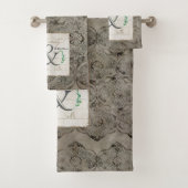 Rustige gezinshuisvesting — Damaskunst verhard Bad Handdoek (Insitu)