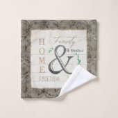 Rustige gezinshuisvesting — Damaskunst verhard Bad Handdoek (Wasdoekje)