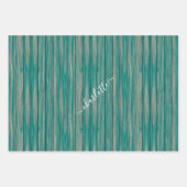 Rustige Ggreen Blue Wood Cadeaucode Inpakpapier Vel (Voorkant 3)