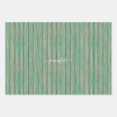 Rustige Ggreen Blue Wood Cadeaucode Inpakpapier Vel (Voorkant 2)