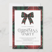 Rustige Gingham Kerstfeest Uitnodiging (Voorkant)