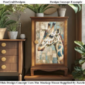 Rustige Giraffe Patchwork Achtergrond EB6L Decoupa Tissuepapier