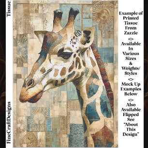 Rustige Giraffe Patchwork Achtergrond EB6L Decoupa Tissuepapier