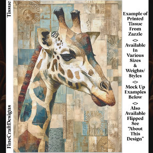 Rustige Giraffe Patchwork Achtergrond EB6R Decoupa Tissuepapier
