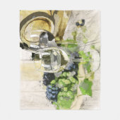 Rustige glaasjes met een wijnvat en druiven Drijns Fleece Deken (Voorkant)