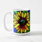 Rustige Glas in lood Kijk uit Land Sunflower Koffiemok (Links)