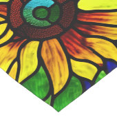 Rustige Glas in lood Kijk uit Land Sunflower Korte Tafelloper (Hoek)