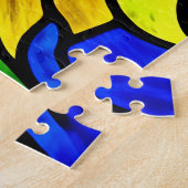 Rustige Glas in lood Kijk uit Land Sunflower Legpuzzel (Zijkant)