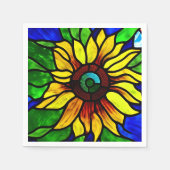 Rustige Glas in lood Kijk uit Land Sunflower Servet (Voorkant)