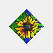 Rustige Glas in lood Kijk uit Land Sunflower Servet (Hoek)