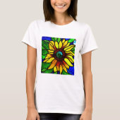 Rustige Glas in lood Kijk uit Land Sunflower T-shirt (Voorkant)