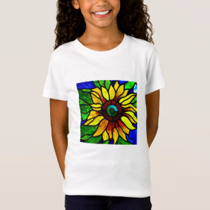 Rustige Glas in lood Kijk uit Land Sunflower T-shirt